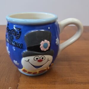 Frosty the Snowman Blue Snowflake Mug